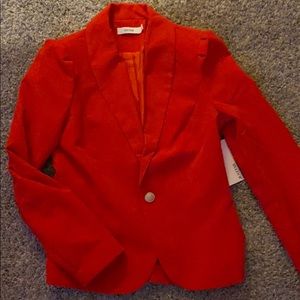 Red long sleeve blazer
